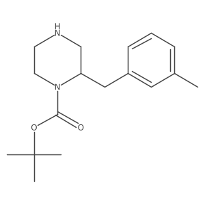 tert-Butyl (S)-2-(3-methylbenzyl)piperazine-1-carboxylate结构式