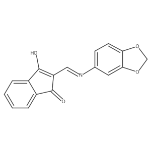 2-((Benzo[3,4-D]1,3-dioxolen-5-ylamino)methylene)indane-1,3-dione结构式