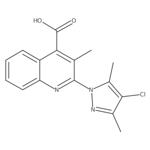 2-(4-Chloro-3,5-dimethyl-1H-pyrazol-1-yl)-3-methyl-4-quinolinecarboxylic acid结构式