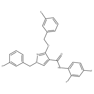 N-(2,4-difluorophenyl)-1-(3-fluorobenzyl)-3-((3-fluorobenzyl)oxy)-1H-pyrazole-4-carboxamide结构式