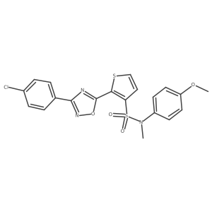 2-[3-(4-chlorophenyl)-1,2,4-oxadiazol-5-yl]-N-(4-methoxyphenyl)-N-methylthiophene-3-sulfonamide结构式