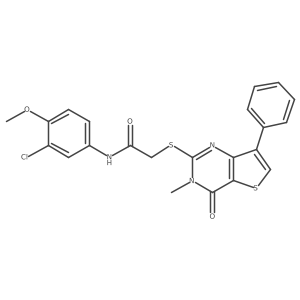 N-(3-chloro-4-methoxyphenyl)-2-((3-methyl-4-oxo-7-phenyl-3,4-dihydrothieno[3,2-d]pyrimidin-2-yl)thio)acetamide结构式