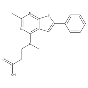 3-[Methyl({2-methyl-6-phenylthieno[2,3-d]pyrimidin-4-yl})amino]propanoicacid Structure