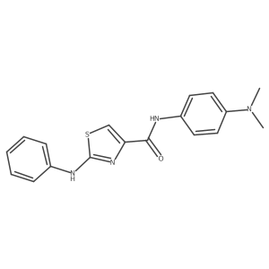 CN(C)c1ccc(NC(=O)c2csc(Nc3ccccc3)n2)cc1结构式