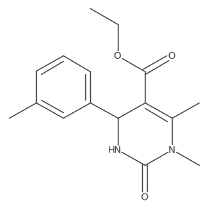 Ethyl 1,6-dimethyl-4-(3-methylphenyl)-2-oxo-1,2,3,4-tetrahydro-5-pyrimidinecarboxylate结构式