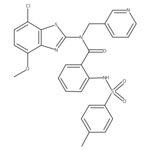 N-(7-chloro-4-methoxybenzo[d]thiazol-2-yl)-2-(4-methylphenylsulfonamido)-N-(pyridin-3-ylmethyl)benzamide结构式