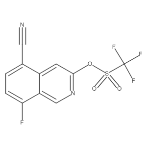 Trifluoromethanesulfonic acid 5-cyano-8-fluoroisoquinolin-3-yl ester Structure