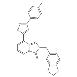 2-(benzo[d][1,3]dioxol-5-ylmethyl)-8-(3-(p-tolyl)-1,2,4-oxadiazol-5-yl)-[1,2,4]triazolo[4,3-a]pyridin-3(2H)-one结构式