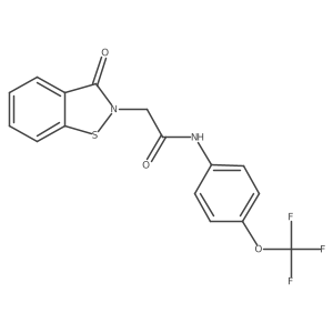 2-(3-oxo-1,2-benzothiazol-2(3H)-yl)-N-[4-(trifluoromethoxy)phenyl]acetamide结构式
