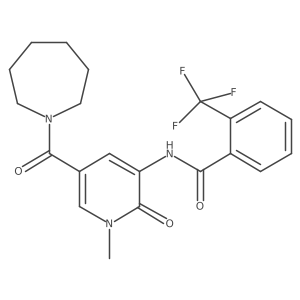 N-(5-(azepane-1-carbonyl)-1-methyl-2-oxo-1,2-dihydropyridin-3-yl)-2-(trifluoromethyl)benzamide Structure
