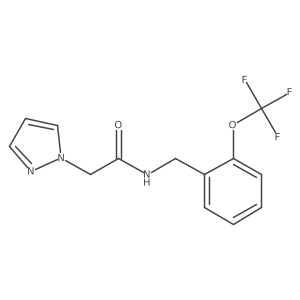 2-pyrazol-1-yl-N-[[2-(trifluoromethoxy)phenyl]methyl]acetamide Structure