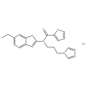 N-(3-(1H-imidazol-1-yl)propyl)-N-(6-ethylbenzo[d]thiazol-2-yl)thiophene-2-carboxamide hydrochloride结构式