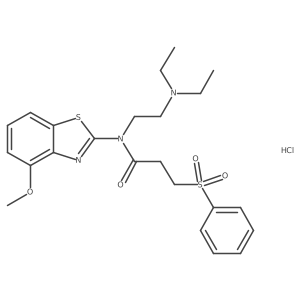 N-(2-(diethylamino)ethyl)-N-(4-methoxybenzo[d]thiazol-2-yl)-3-(phenylsulfonyl)propanamide hydrochloride Structure