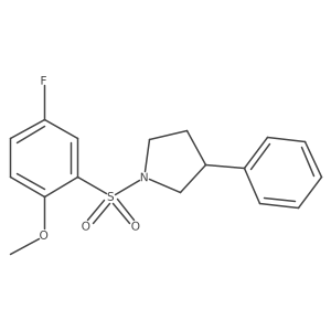 1-((5-Fluoro-2-methoxyphenyl)sulfonyl)-3-phenylpyrrolidine结构式