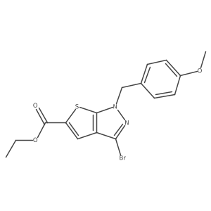 Ethyl 3-bromo-1-(4-methoxybenzyl)-1H-thieno[2,3-c]pyrazole-5-carboxylate结构式