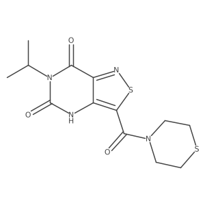 6-isopropyl-3-(thiomorpholine-4-carbonyl)isothiazolo[4,3-d]pyrimidine-5,7(4H,6H)-dione Structure