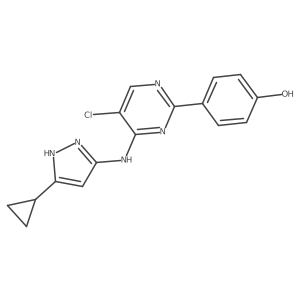 4-[5-chloro-4-[(5-cyclopropyl-1H-pyrazol-3-yl)amino]-pyrimidin-2-yl]phenol Structure