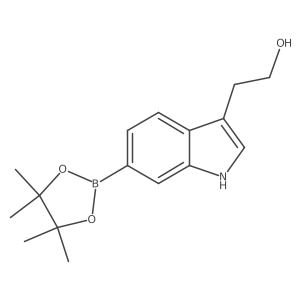 2-(6-(4,4,5,5-tetramethyl-1,3,2-dioxaborolan-2-yl)-1H-indol-3-yl)ethanol结构式