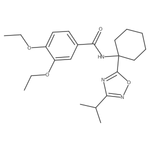 3,4-diethoxy-N~1~-[1-(3-isopropyl-1,2,4-oxadiazol-5-yl)cyclohexyl]benzamide结构式