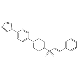 (E)-3-(1H-imidazol-1-yl)-6-(4-(styrylsulfonyl)piperazin-1-yl)pyridazine结构式