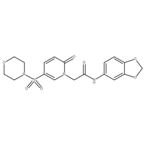 N-(2H-1,3-benzodioxol-5-yl)-2-[5-(morpholine-4-sulfonyl)-2-oxo-1,2-dihydropyridin-1-yl]acetamide结构式