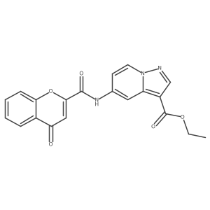 ethyl 5-(4-oxo-4H-chromene-2-carboxamido)pyrazolo[1,5-a]pyridine-3-carboxylate结构式