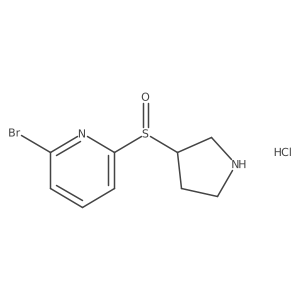 2-bromo-6-[(S)-[(3R)-pyrrolidin-3-yl]sulfinyl]pyridine;hydrochloride Structure