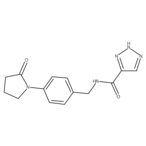 N-(4-(2-oxopyrrolidin-1-yl)benzyl)-1H-1,2,3-triazole-5-carboxamide结构式
