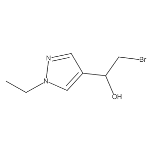 2-bromo-1-(1-ethyl-1H-pyrazol-4-yl)ethan-1-ol结构式