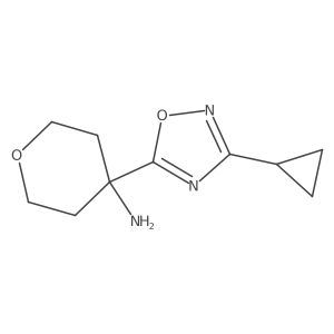 4-(3-Cyclopropyl-1,2,4-oxadiazol-5-yl)oxan-4-amine结构式