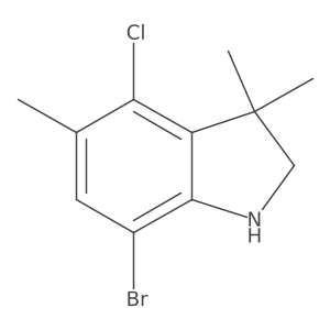 7-bromo-4-chloro-3,3,5-trimethyl-2,3-dihydro-1H-indole结构式