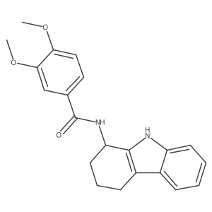 3,4-dimethoxy-N-(2,3,4,9-tetrahydro-1H-carbazol-1-yl)benzamide结构式