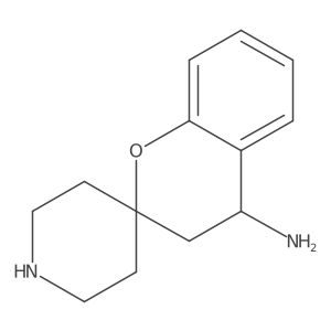 (4R)-3,4-dihydrospiro[1-benzopyran-2,4'-piperidine]-4-amine结构式