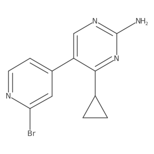5-(2-Bromopyridin-4-yl)-4-cyclopropylpyrimidin-2-amine结构式