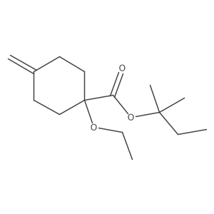 Tert-pentyl 1-ethoxy-4-methylenecyclohexane-1-carboxylate结构式