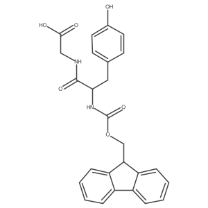 2-[(2S)-2-({[(9H-fluoren-9-yl)methoxy]carbonyl}amino)-3-(4-hydroxyphenyl)propanamido]acetic acid结构式