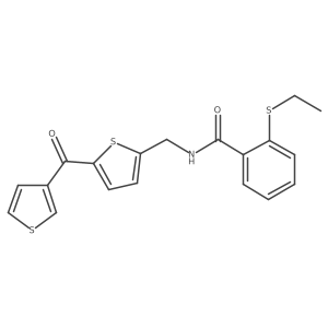 2-(ethylthio)-N-((5-(thiophene-3-carbonyl)thiophen-2-yl)methyl)benzamide Structure