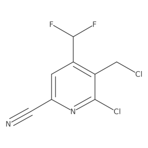 6-Chloro-5-(chloromethyl)-4-(difluoromethyl)picolinonitrile结构式