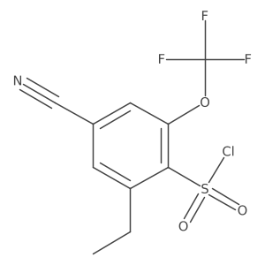 4-Cyano-2-ethyl-6-(trifluoromethoxy)benzenesulfonyl chloride Structure