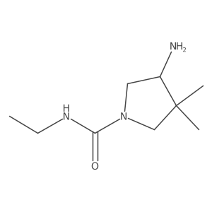 4-Amino-N-ethyl-3,3-dimethylpyrrolidine-1-carboxamide结构式