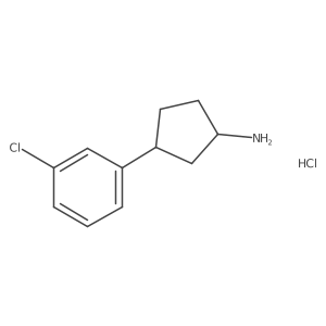 3-(3-Chlorophenyl)cyclopentan-1-amine hydrochloride Structure