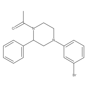 1-[4-(3-Bromophenyl)-2-phenyl-1-piperazinyl]ethanone Structure