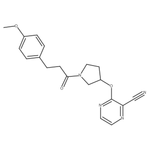 3-((1-(3-(4-Methoxyphenyl)propanoyl)pyrrolidin-3-yl)oxy)pyrazine-2-carbonitrile结构式