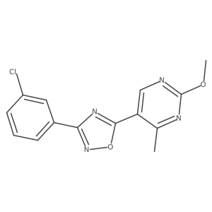 3-(3-Chlorophenyl)-5-(2-methoxy-4-methylpyrimidin-5-yl)-1,2,4-oxadiazole Structure
