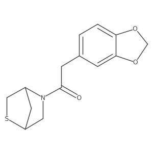 2-(Benzo[d][1,3]dioxol-5-yl)-1-(2-thia-5-azabicyclo[2.2.1]heptan-5-yl)ethanone Structure