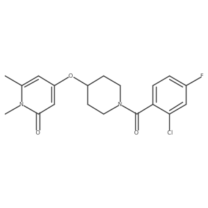 4-((1-(2-chloro-4-fluorobenzoyl)piperidin-4-yl)oxy)-1,6-dimethylpyridin-2(1H)-one结构式
