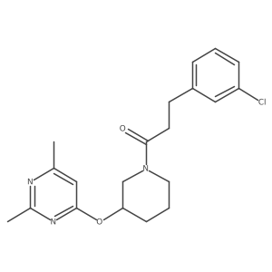 3-(3-Chlorophenyl)-1-(3-((2,6-dimethylpyrimidin-4-yl)oxy)piperidin-1-yl)propan-1-one Structure