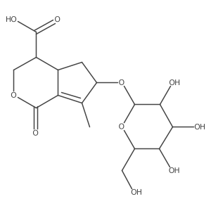 (4S,4aR,6R)-6-(I(2)-D-Glucopyranosyloxy)-1,3,4,4a,5,6-hexahydro-7-methyl-1-oxocyclopenta[c]pyran-4-carboxylic acid Structure