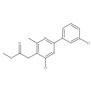 Methyl 2-[4-chloro-2-(3-chlorophenyl)-6-methylpyrimidin-5-yl]acetate结构式