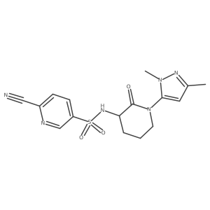 6-Cyano-N-[1-(2,5-dimethylpyrazol-3-yl)-2-oxopiperidin-3-yl]pyridine-3-sulfonamide Structure